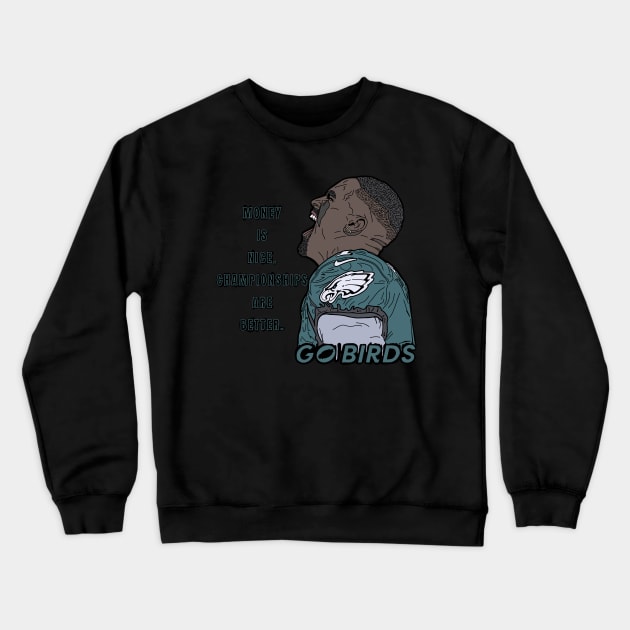 Jalen Hurts Money Tee Crewneck Sweatshirt by dirrtyphil